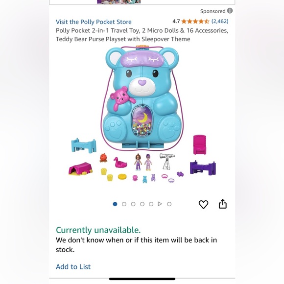 Polly Pocket Travel Koala AND Teddy Bear Purse Play Sets-EUC-Completed Sets! - Picture 9 of 16